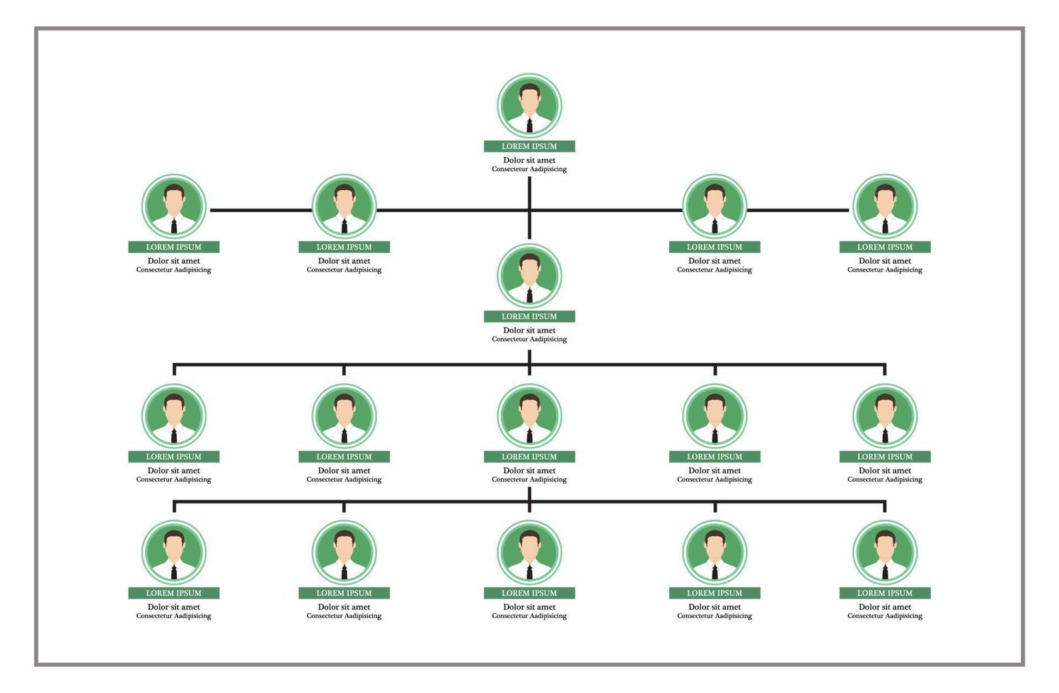 infografica organigramma con icona persone e linea astratta, struttura aziendale. vettore