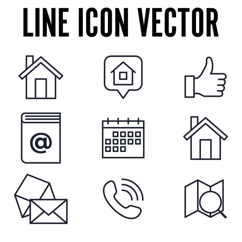 contattaci imposta il modello di simbolo dell'icona per l'illustrazione vettoriale del logo della raccolta di grafica e web design