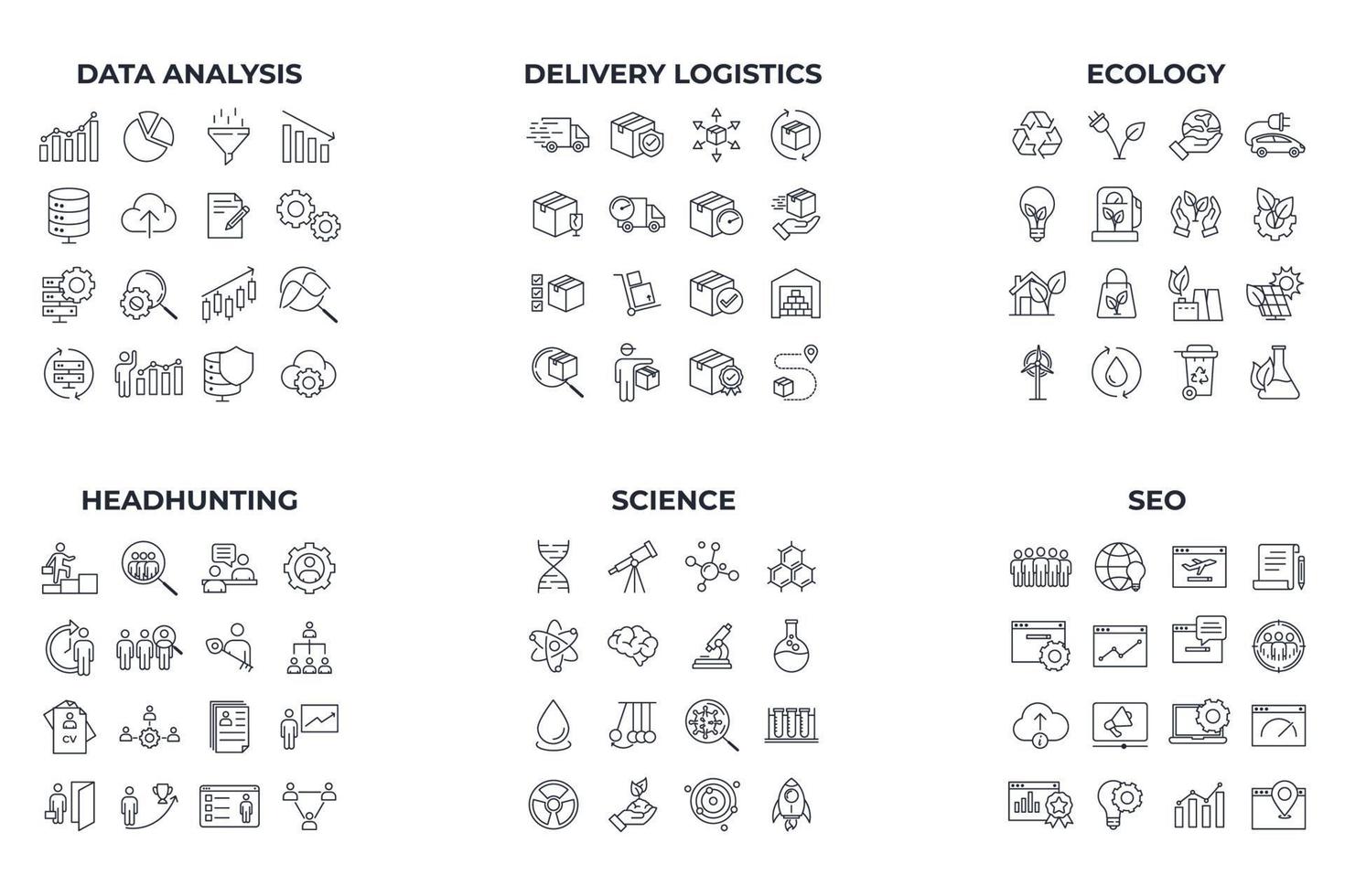 modello di simbolo del pacchetto di icone della raccolta mega per l'illustrazione vettoriale del logo della raccolta di progettazione grafica e web