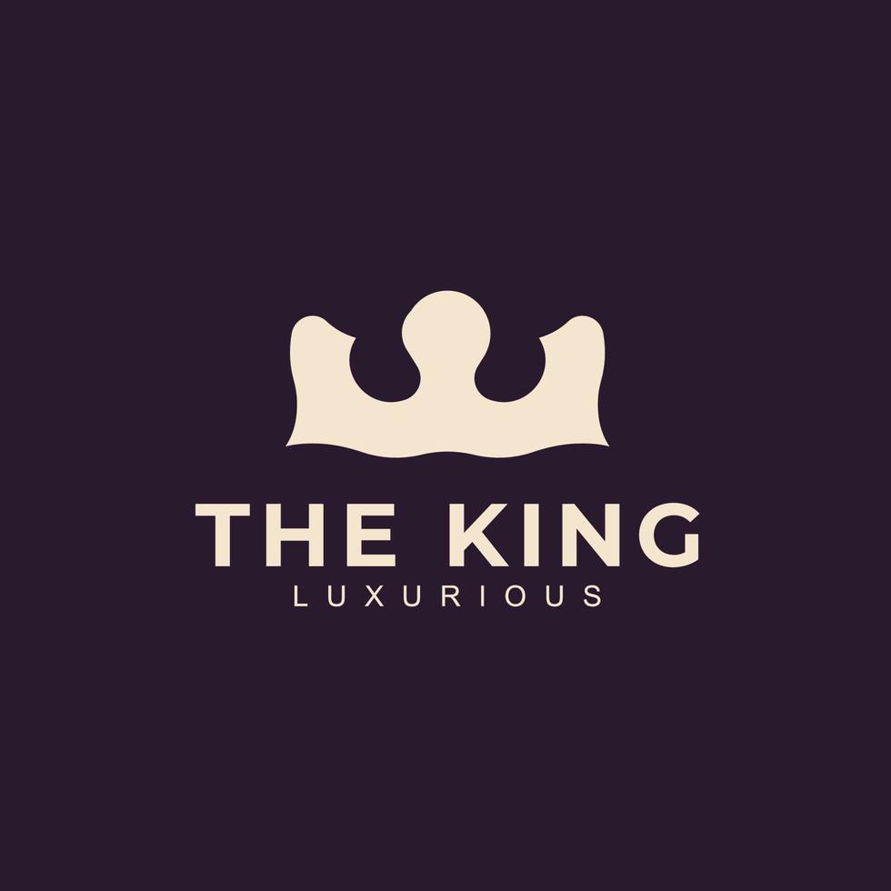 simbolo reale e di lusso. re, regina disegno geometrico astratto logo illustrazione vettoriale