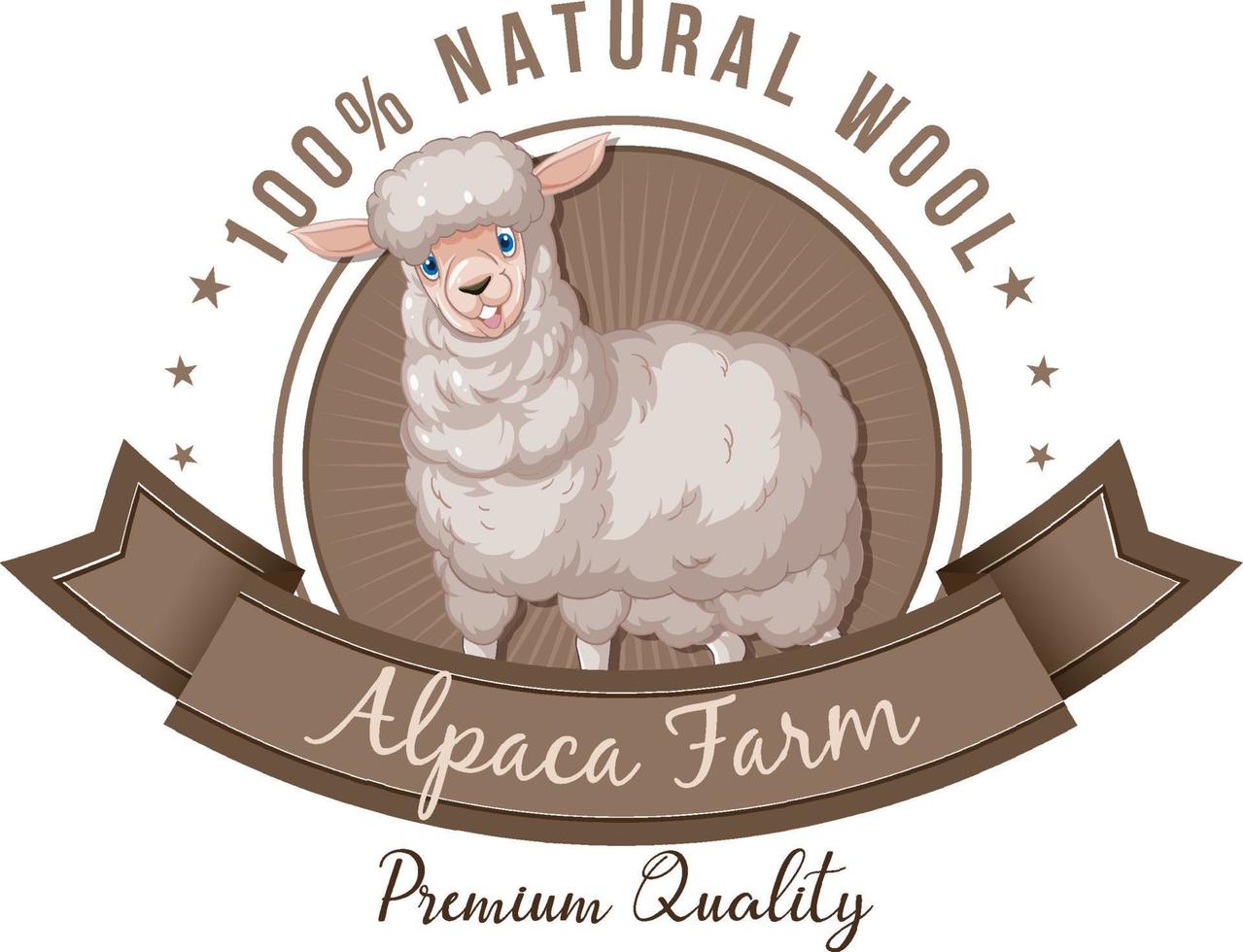 logo della fattoria di alpaca per prodotti di lana vettore