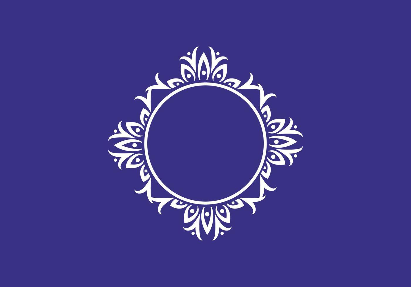cerchio viola bianco con logo vettoriale ornamento