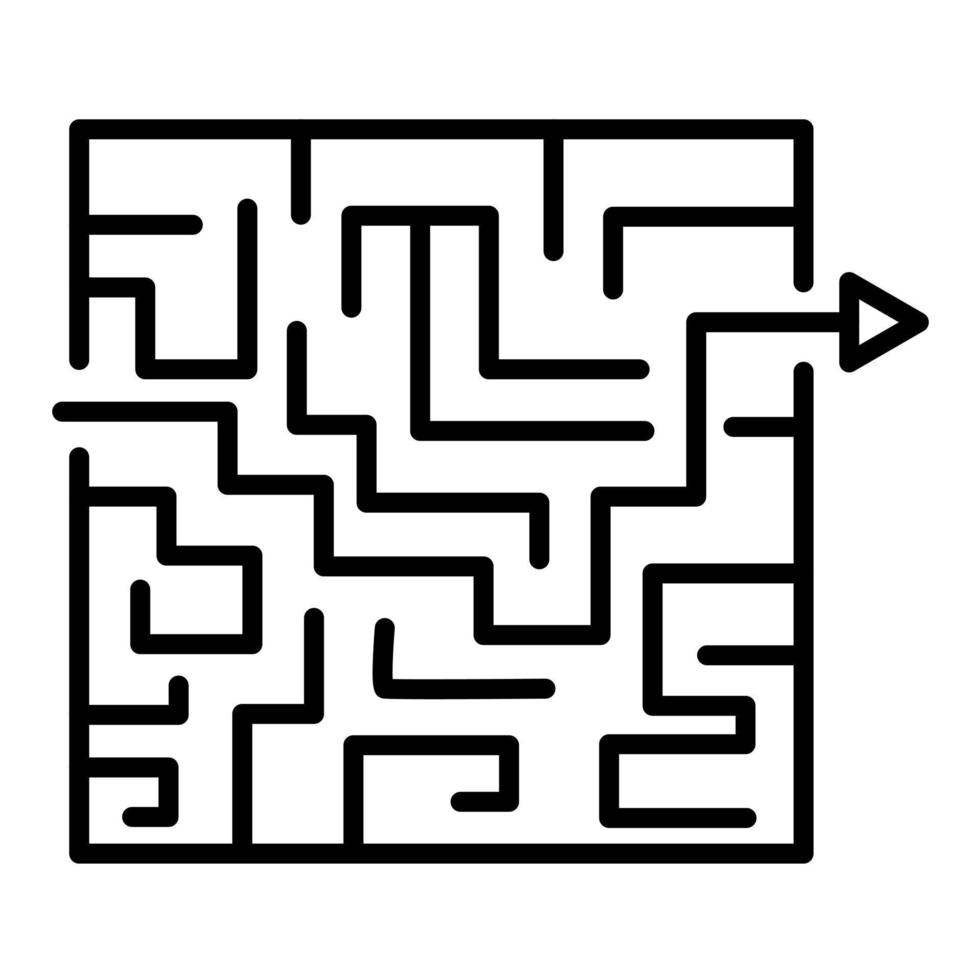 icona della linea di soluzione del labirinto vettore