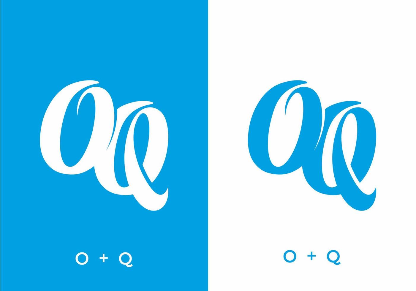 colore bianco e blu della lettera iniziale oq vettore
