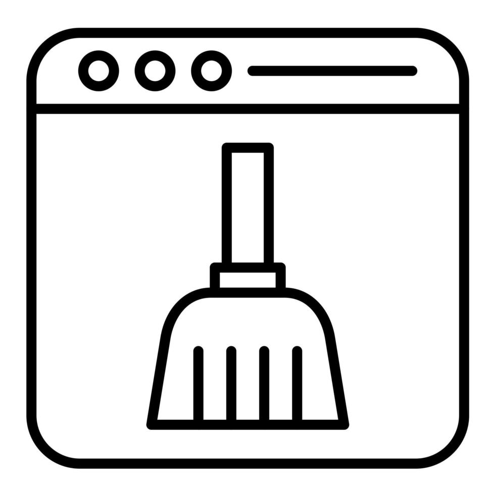 icona della linea pulita del browser vettore