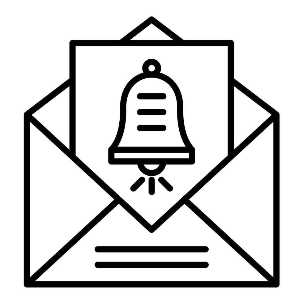 icona della linea di notifica e-mail vettore