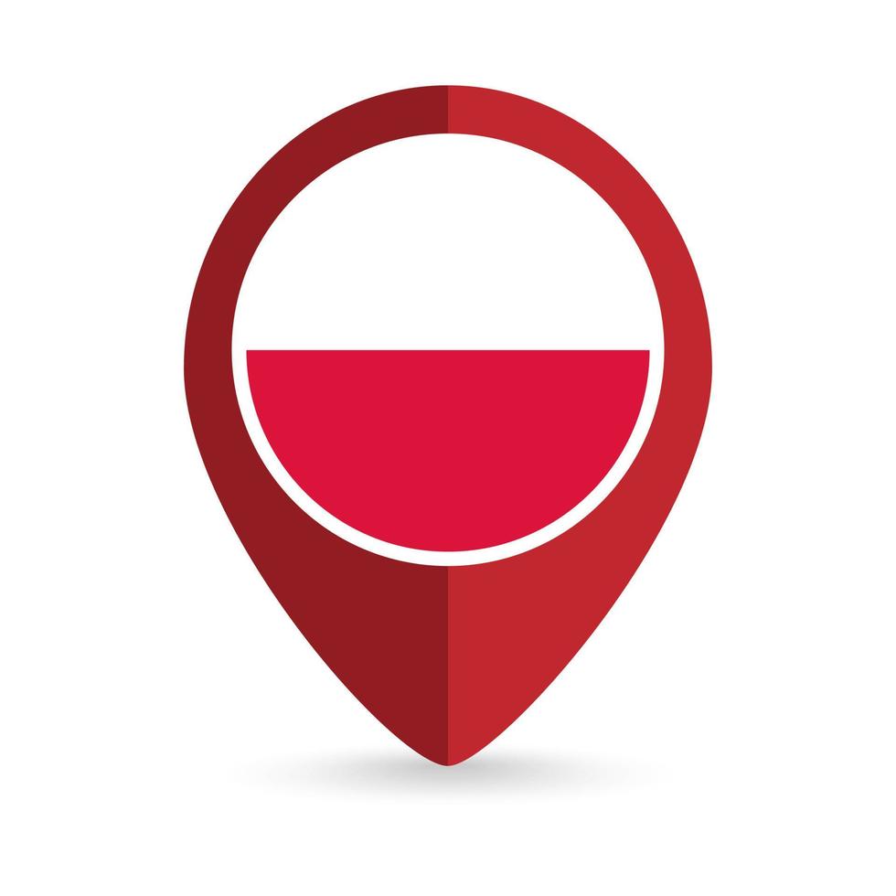 puntatore mappa con paese polonia. bandiera della Polonia. illustrazione vettoriale. vettore