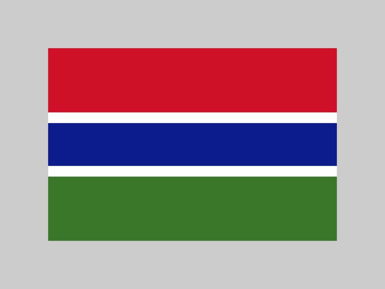 bandiera del gambia, colori ufficiali e proporzione. illustrazione vettoriale. vettore