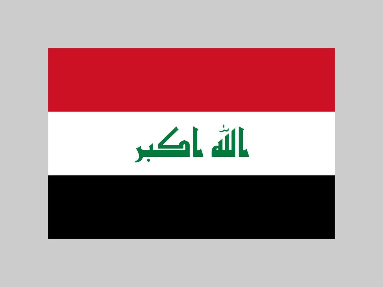 bandiera irachena, colori ufficiali e proporzione. illustrazione vettoriale. vettore