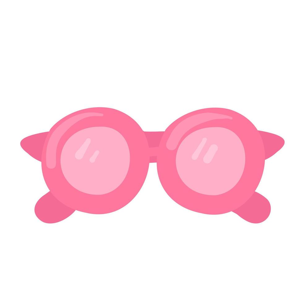 illustrazione vettoriale di occhiali rosa. occhiali da sole disegnati in stile cartone animato.