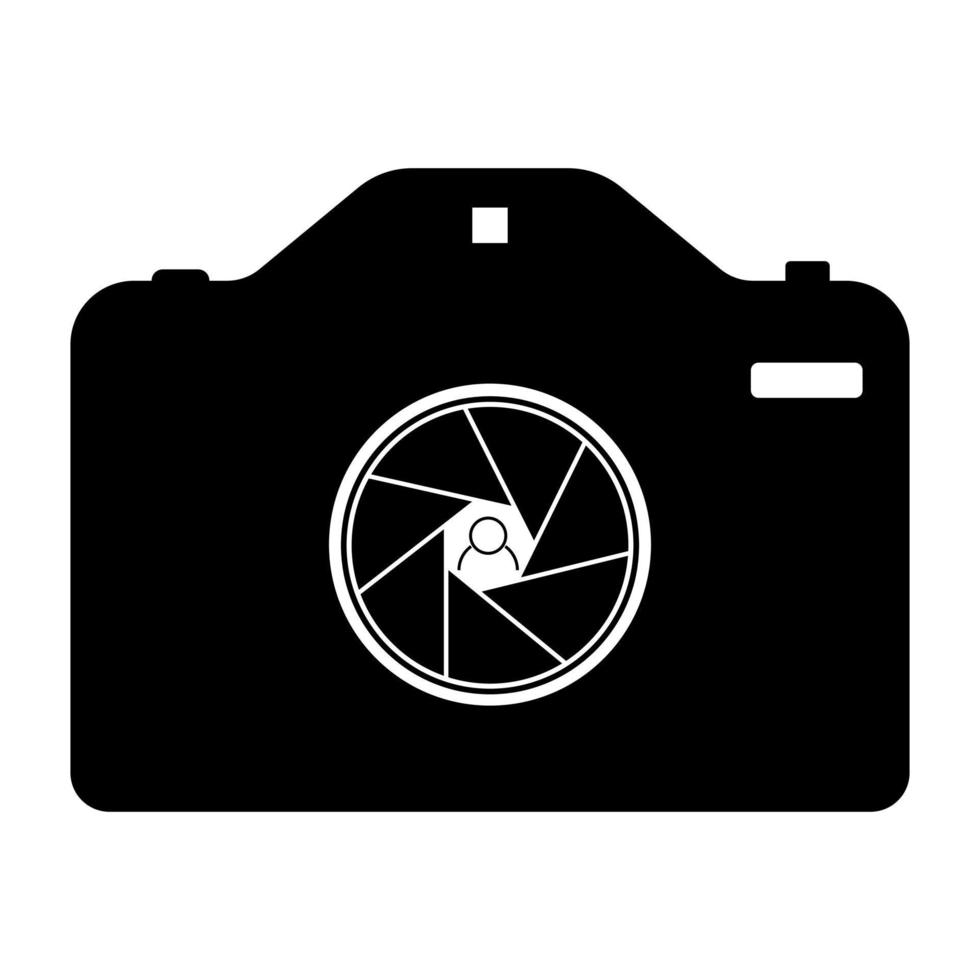 fotocamera in tono nero con un diagramma vettore