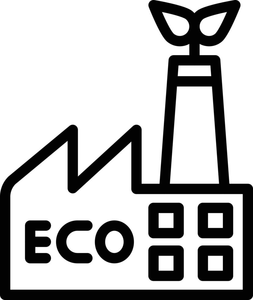 illustrazione del design dell'icona vettoriale della fabbrica ecologica