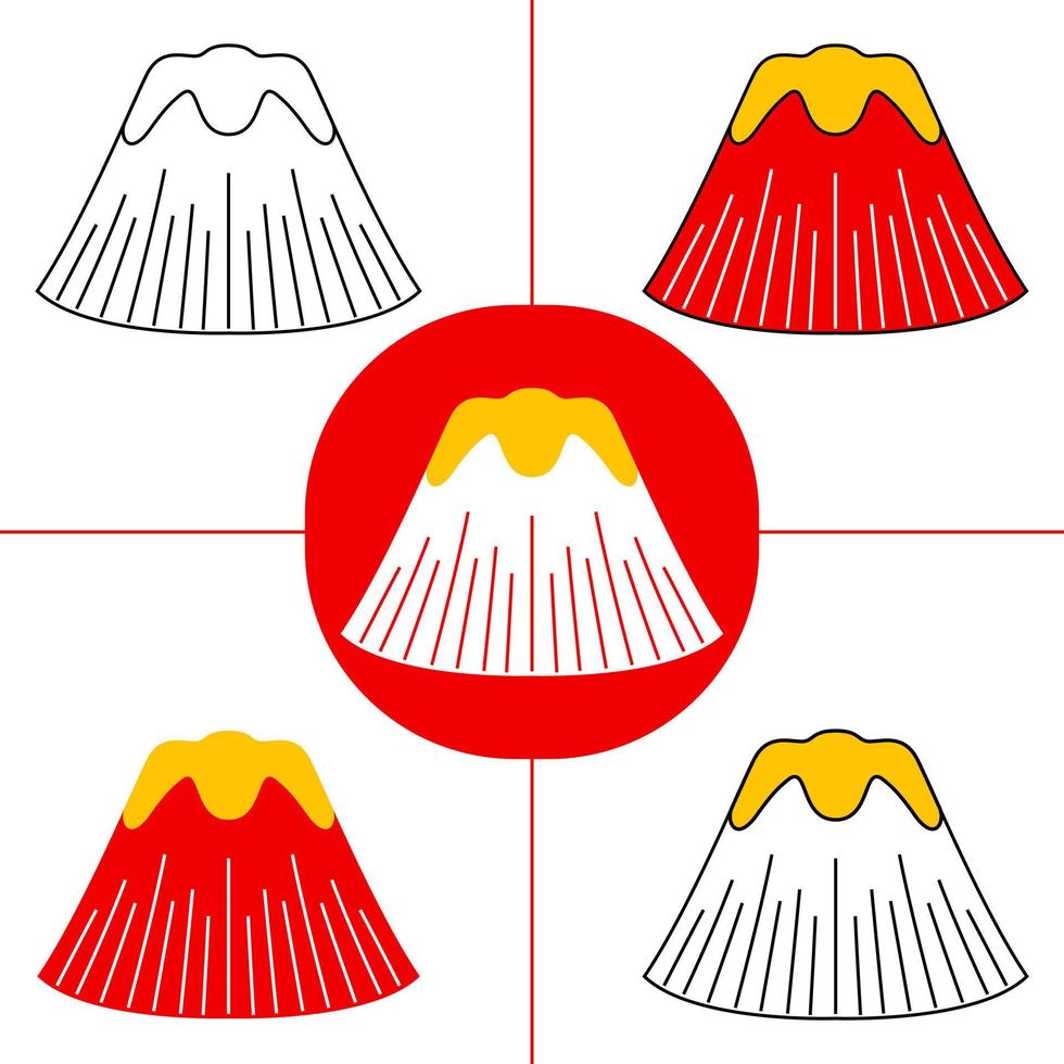 montagna fuji in stile design piatto vettore