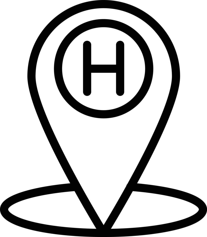 illustrazione del design dell'icona del vettore del perno dell'hotel