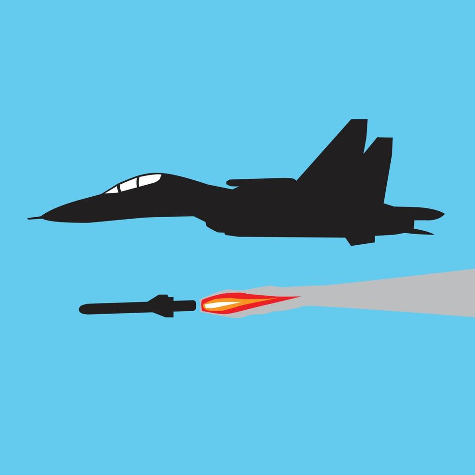 jet da combattimento russo lancio razzo disegno vettoriale
