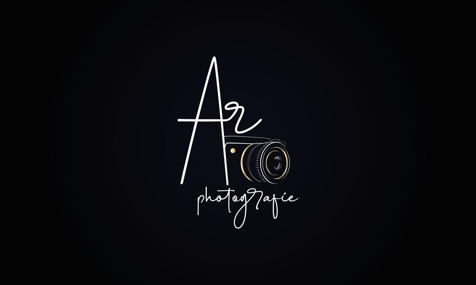 fotografia tipografia firma logo del fotografo. otturatore della fotocamera. il simbolo astratto per uno studio fotografico in uno stile semplice e minimalista. modello di logo vettoriale per un fotografo di matrimoni