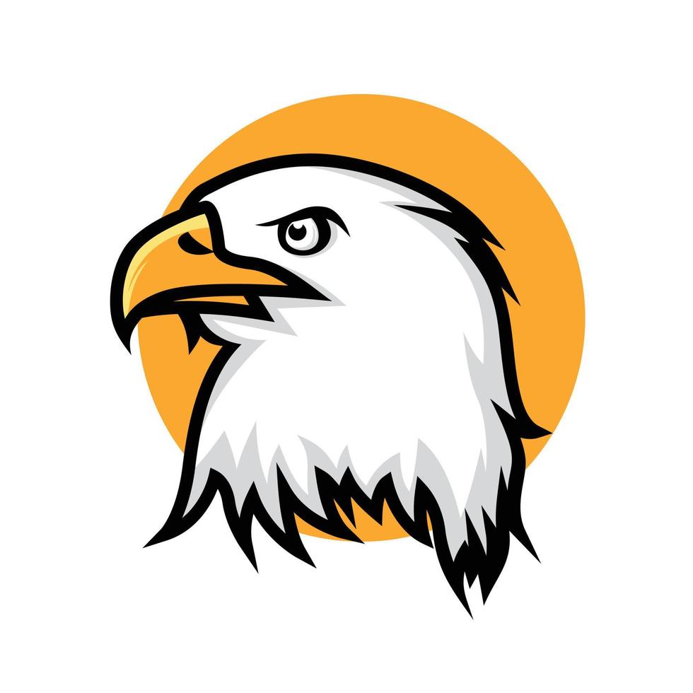 mascotte dell'aquila della testa per l'illustrazione di vettore del logo degli eSports