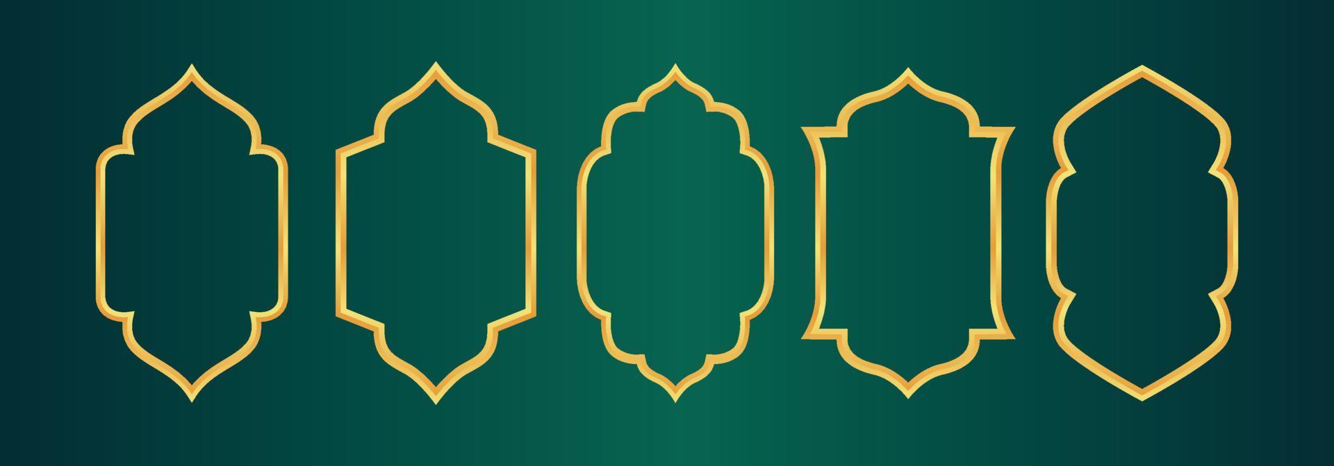 design oro di finestre arabe per modello ramadan kareem vettore