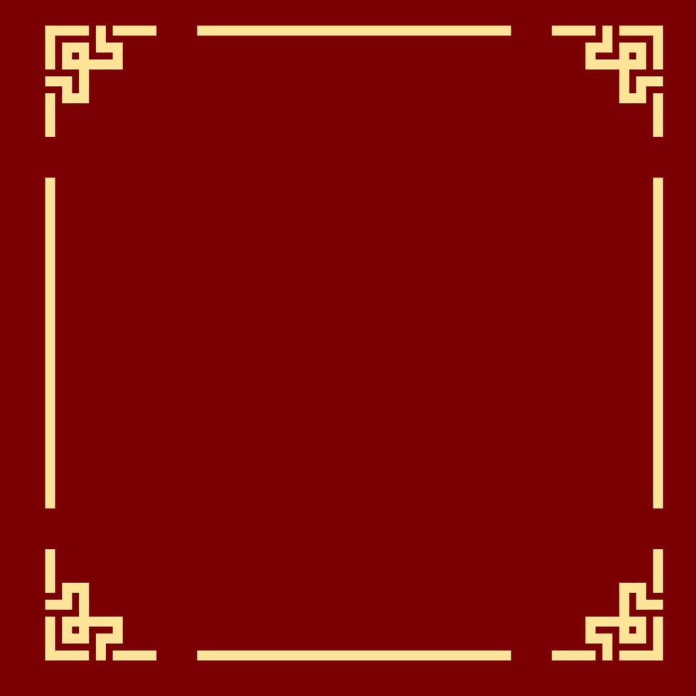 vettore di confine in stile cinese con colore oro