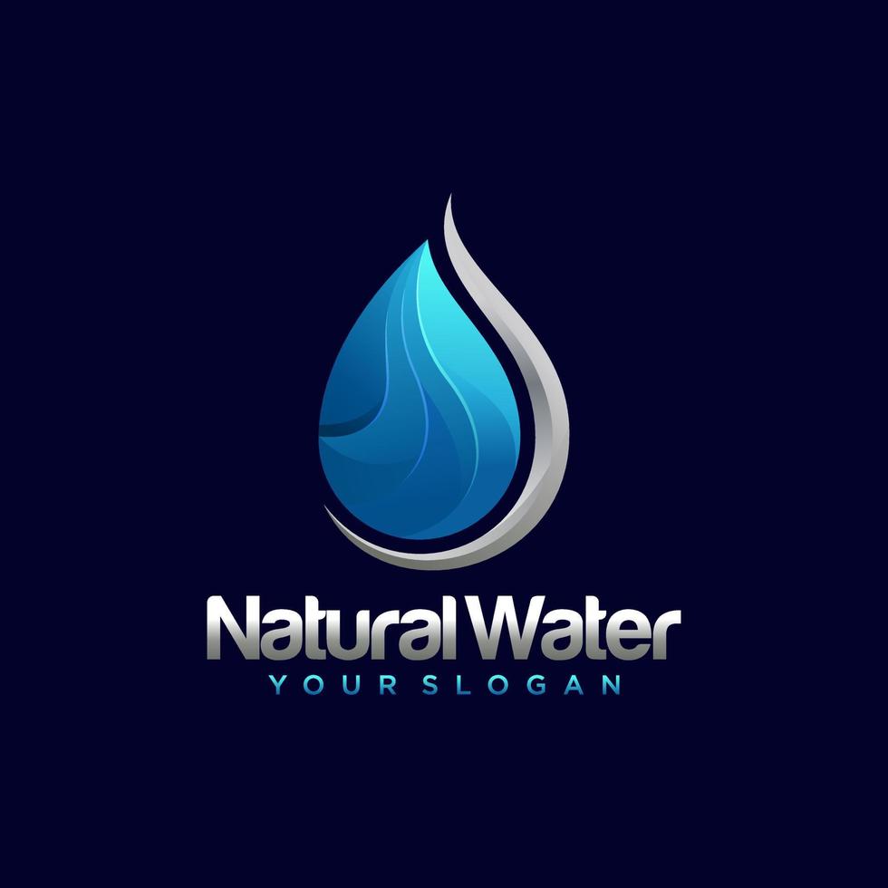 modello vettoriale di design del logo della foglia della natura della goccia d'acqua