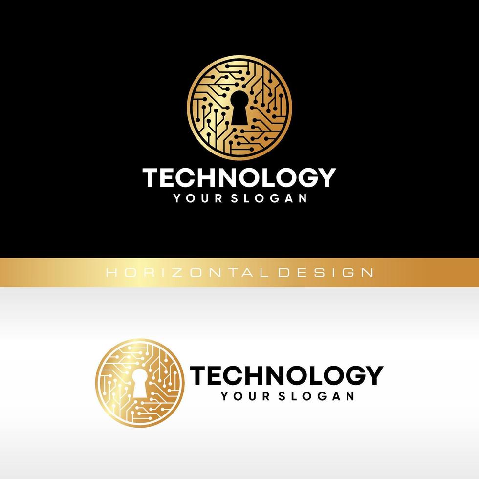 modello di logo della tecnologia chiave. tecnologie digitali globali. illustrazione vettoriale