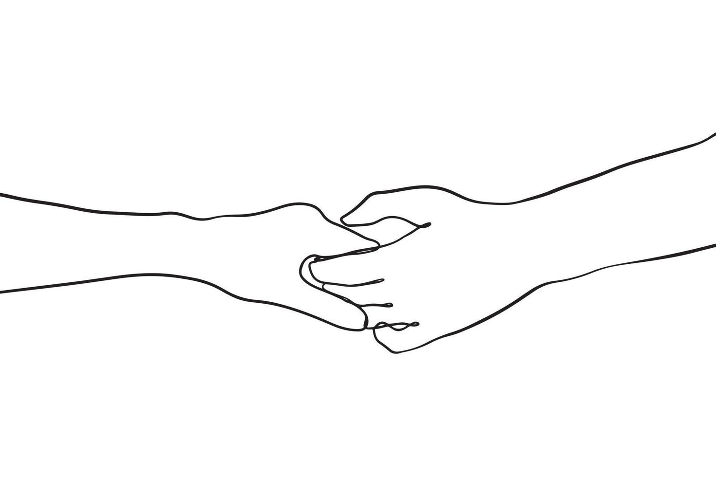 illustrazione di coppia di mano arte linea minima vettore