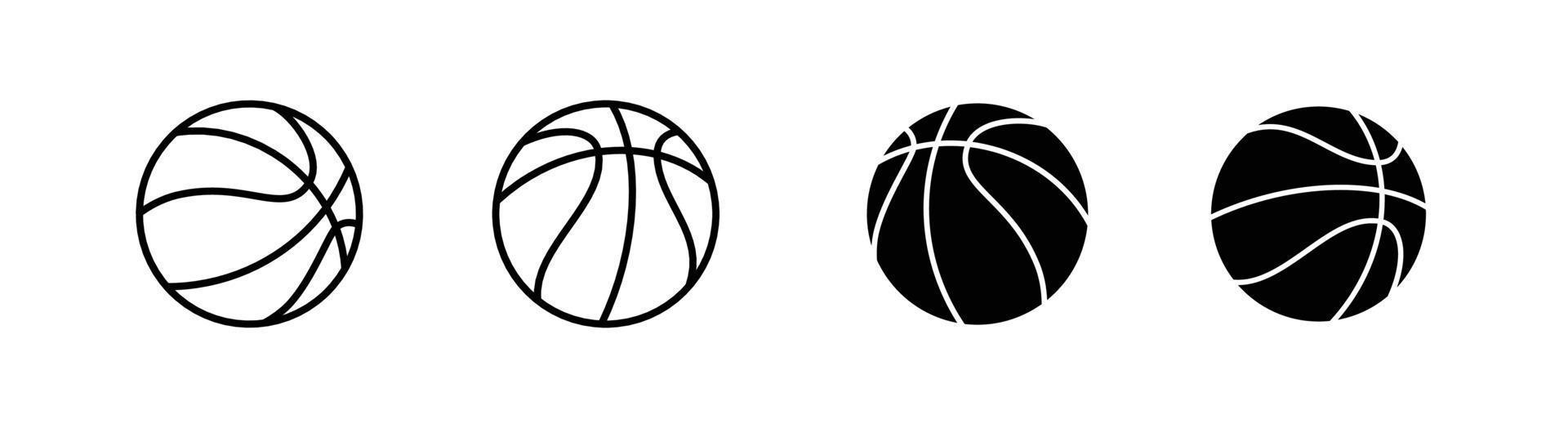 elemento di design dell'icona della palla da basket, illustrazione del modello di clipart vettore