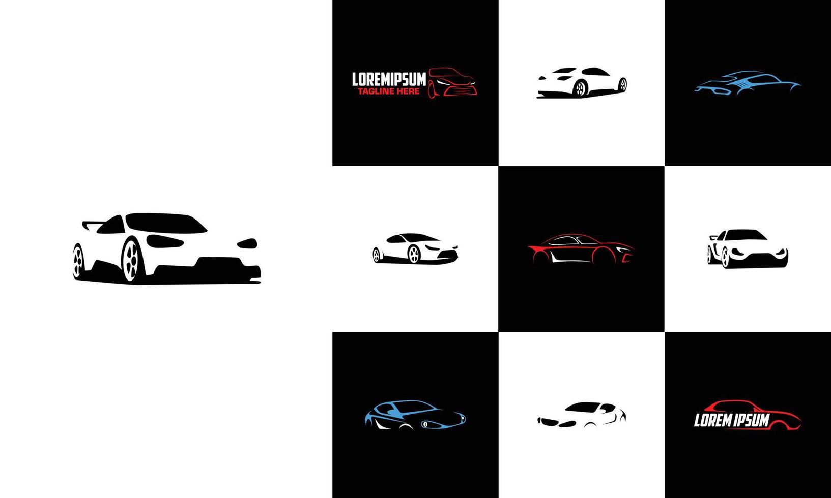 set di progettazione logo auto. design del logo per il settore automobilistico vettore