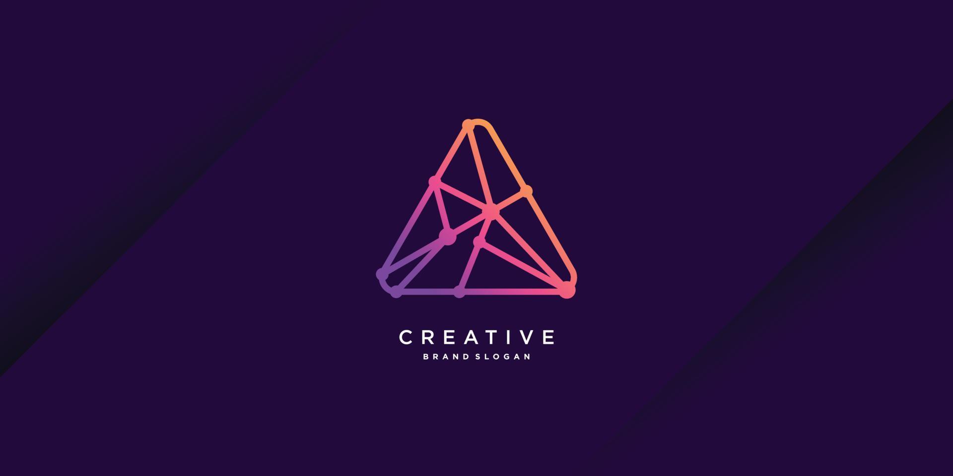 logo della tecnologia creativa con iniziale a per azienda, industria, persona, vettore parte 7