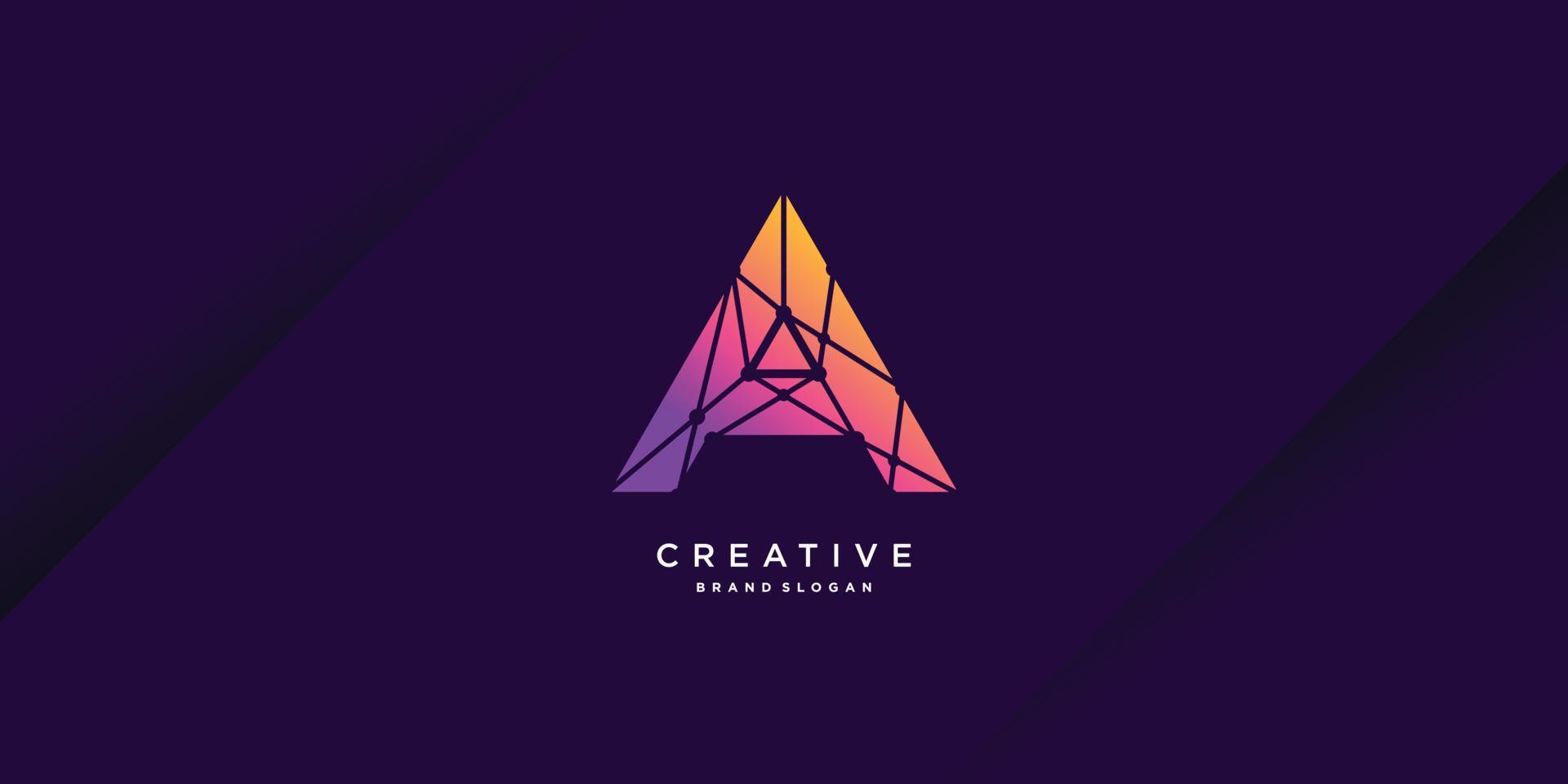 logo della tecnologia creativa con iniziale a per azienda, industria, persona, vettore parte 5
