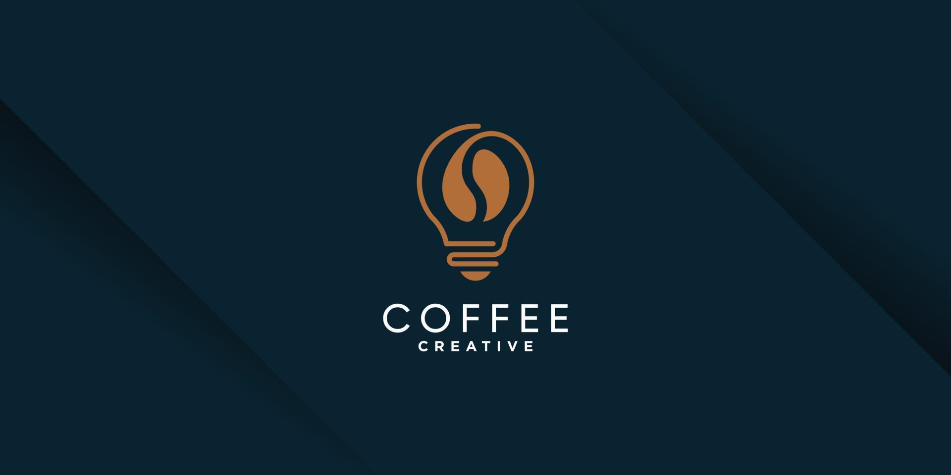 modello di logo caffè con elementi creativi per il vettore premium business parte 3