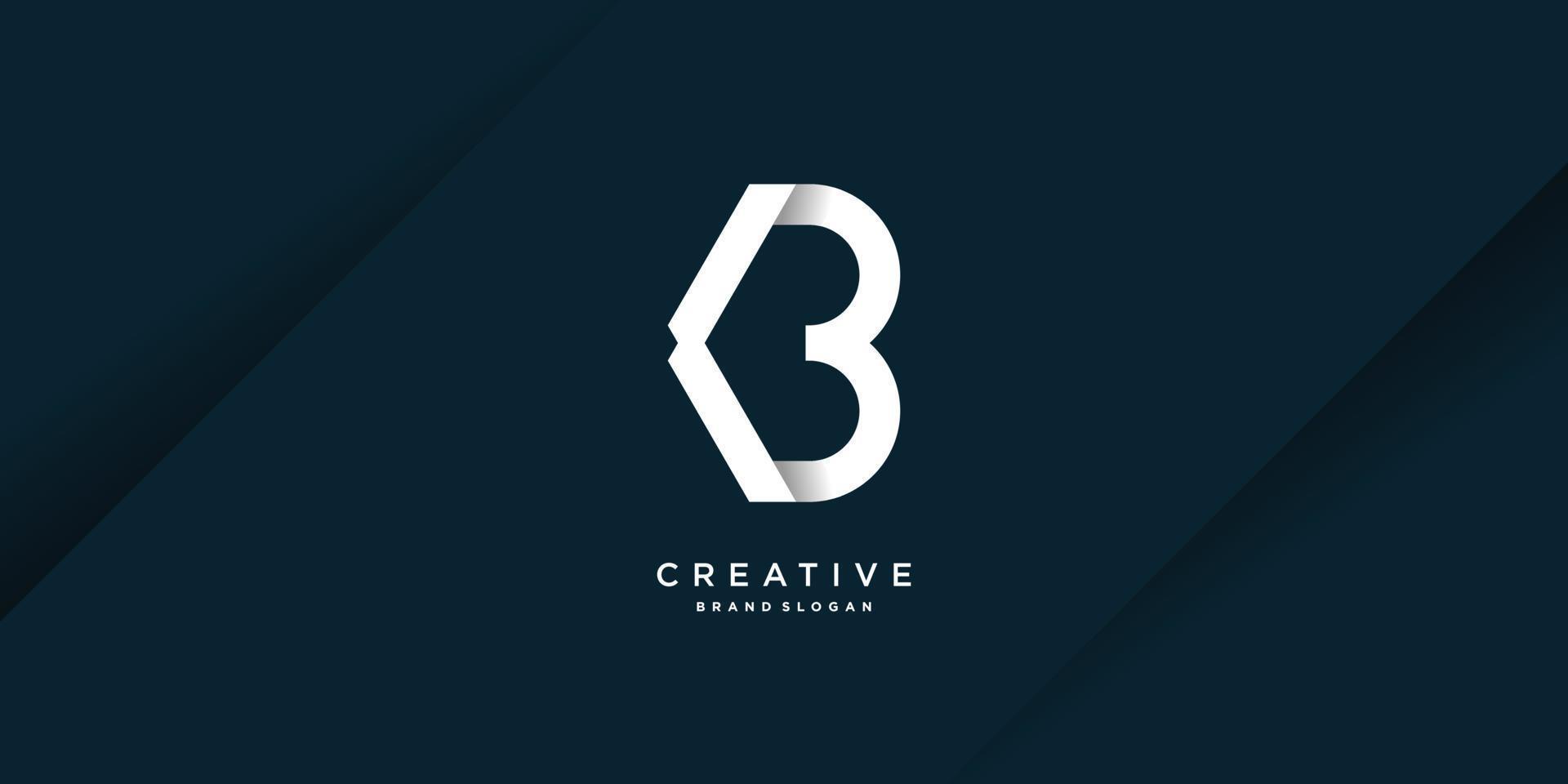 logo della lettera b con il vettore premium di concetto moderno creativo parte 1