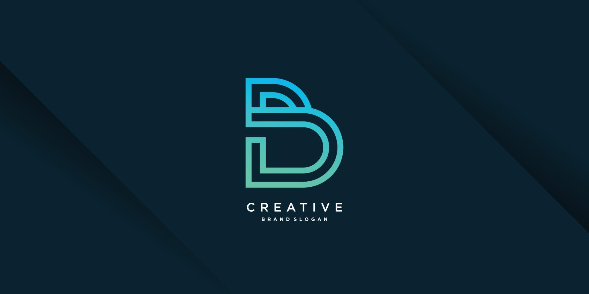 logo b con concept creativo unico per azienda, persona, tecnologia, vettore parte 4