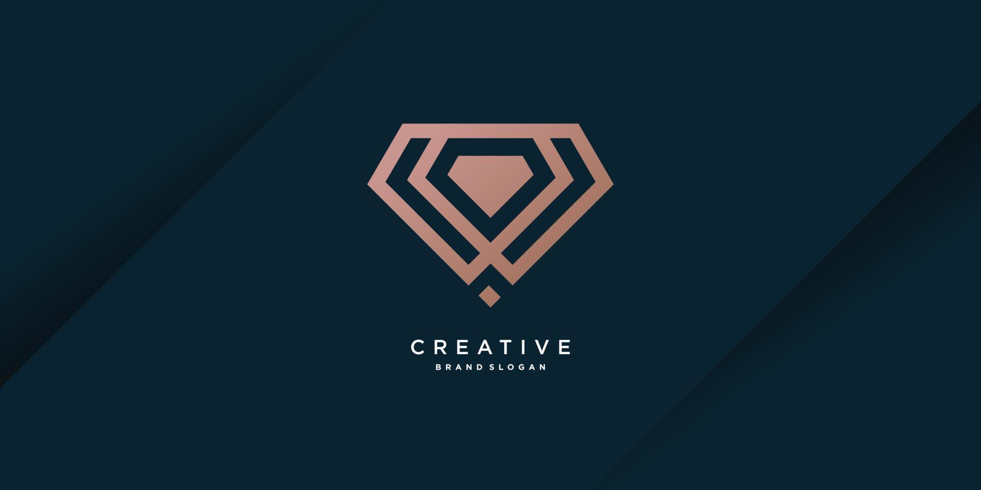 modello logo diamante con concetto di linea creativa premium vector parte 1