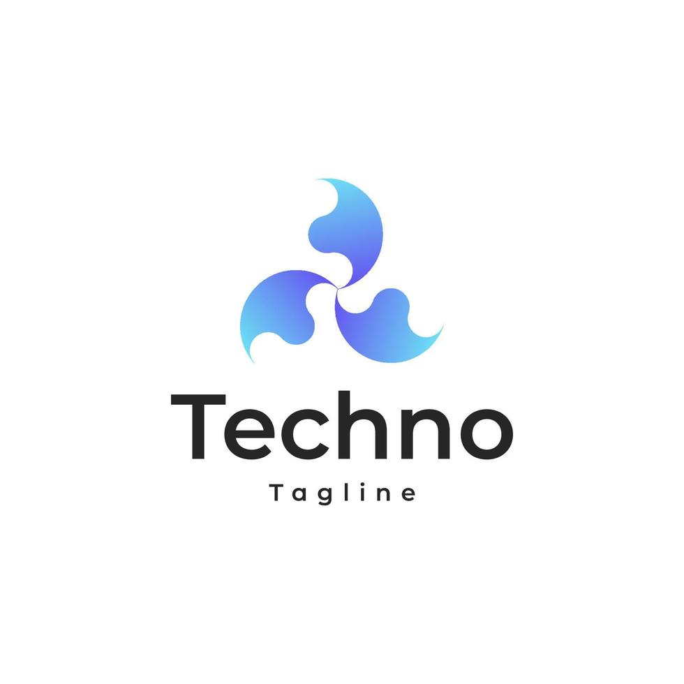 tecnologia moderna sfumatura logo colorato vettore