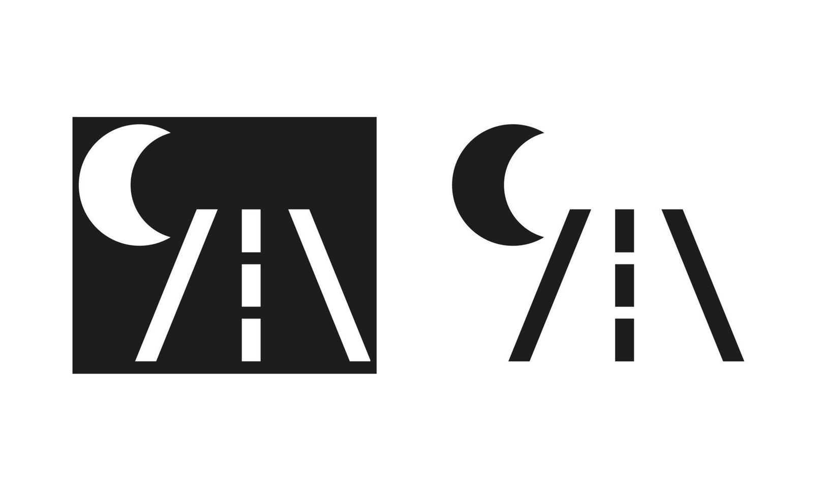 icona di guida notturna dell'auto. silhouette e logo originale lineare. simbolo del segno di stile contorno semplice. illustrazione vettoriale isolato su sfondo bianco. eps 10.