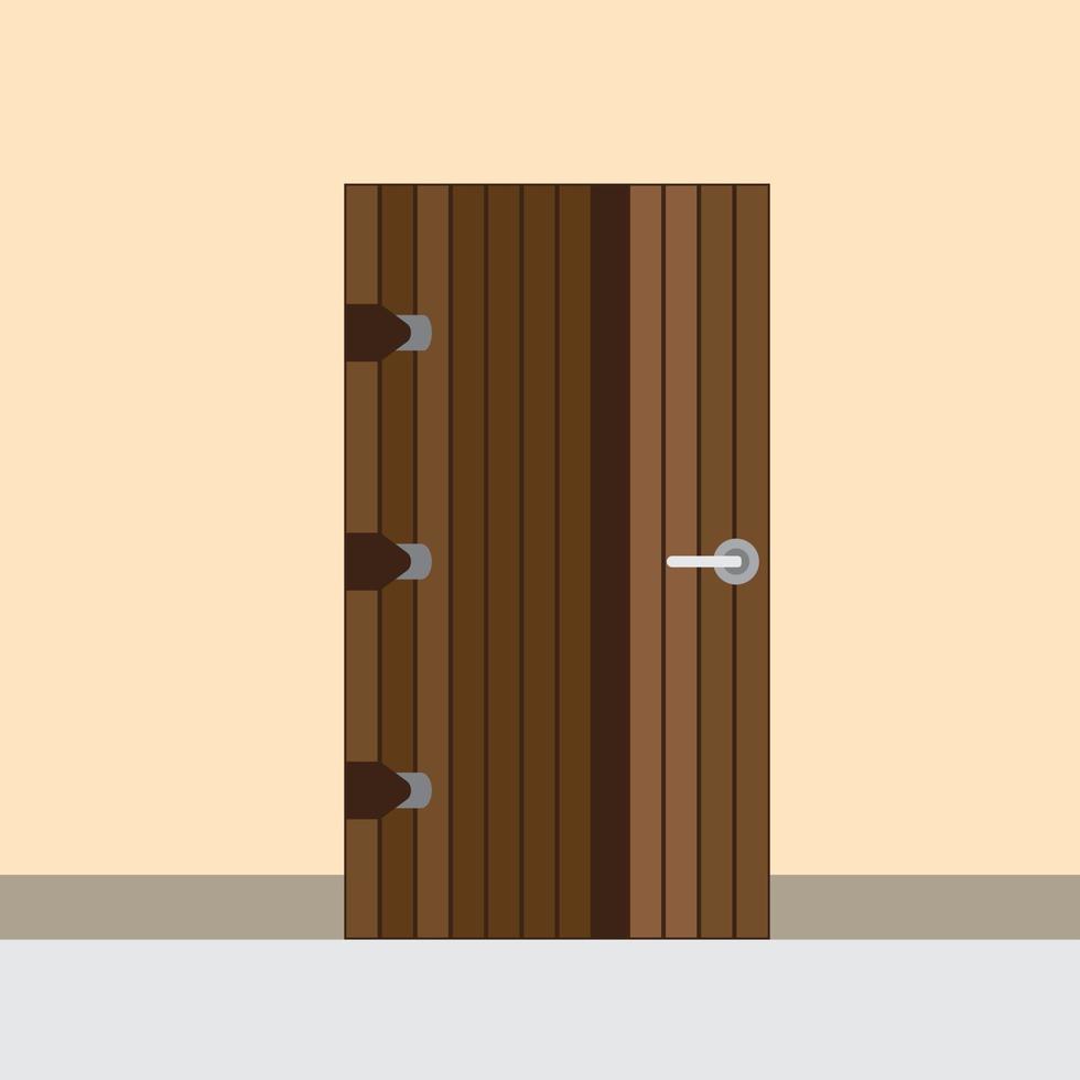 vettore di porta in legno per la presentazione dell'icona del simbolo del sito Web