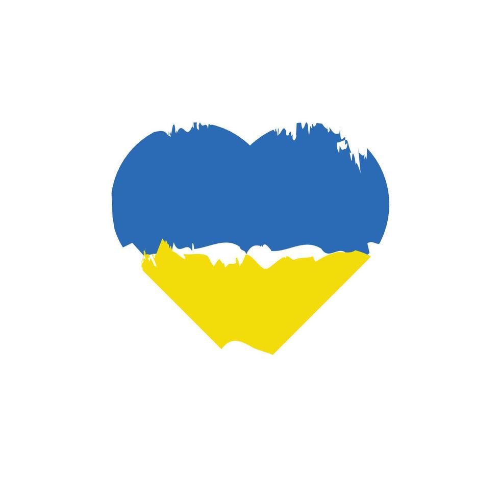 concetto di pennello bandiera amore ucraina. bandiera dell'ucraina. simbolo nazionale. simbolo della bandiera ucraina. illustrazione blu e gialla. illustrazione vettoriale d'archivio