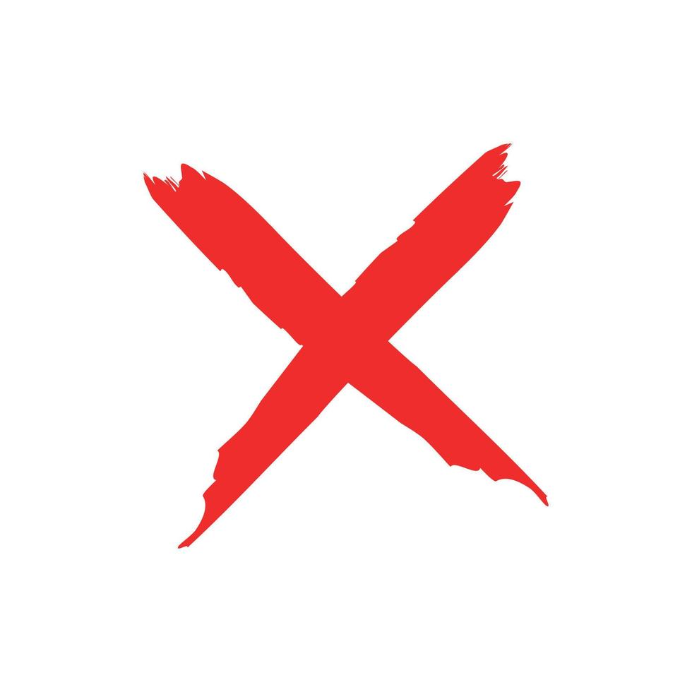 pennello croce rossa su sfondo bianco vettore