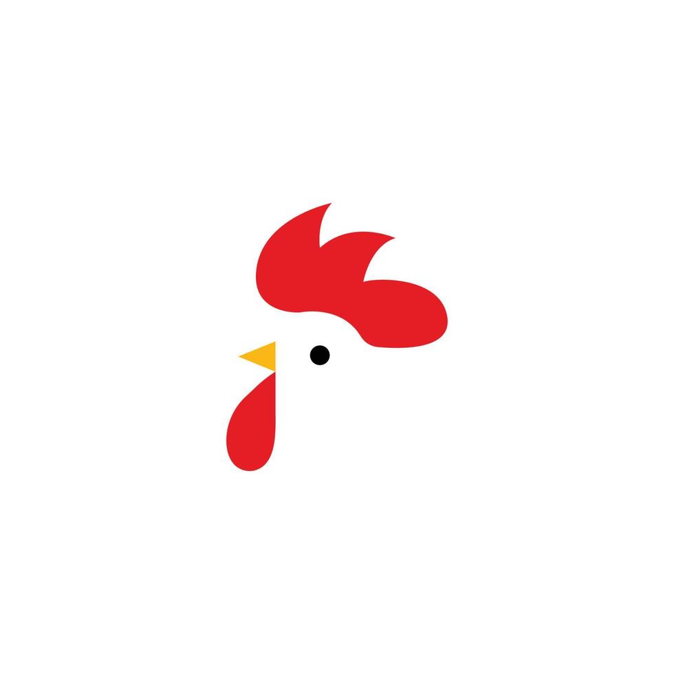 concetto di design dell'icona del logo di pollo. buono per il ristorante del gallo e l'allevamento di polli. illustrazione vettoriale