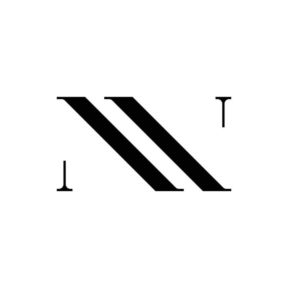 logo moderno ed elegante creativo n nn lettera vettore