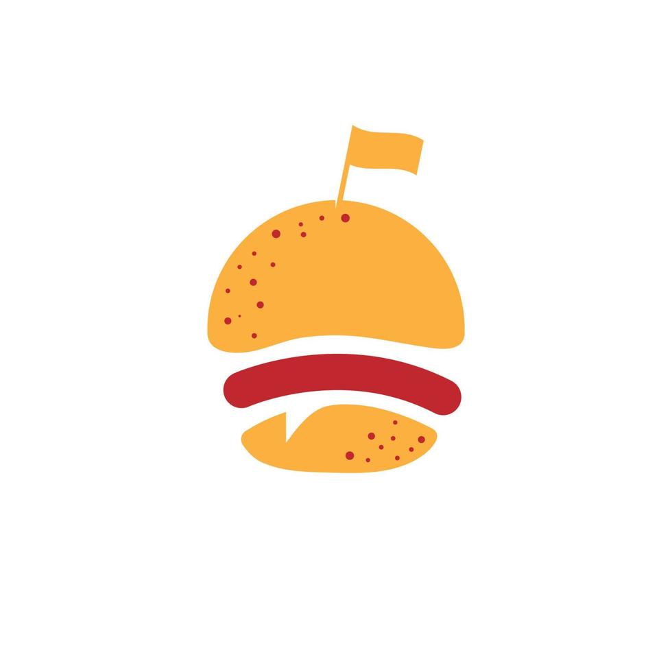 illustrazione moderna di arte di vettore del logo dell'hamburger. segno di hamburger