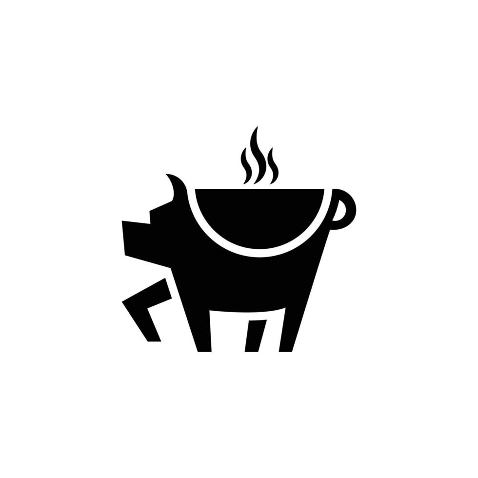 design moderno del logo del caffè del cane. buono per caffè, caffetterie, ristoranti e bar. illustrazione di arte vettoriale