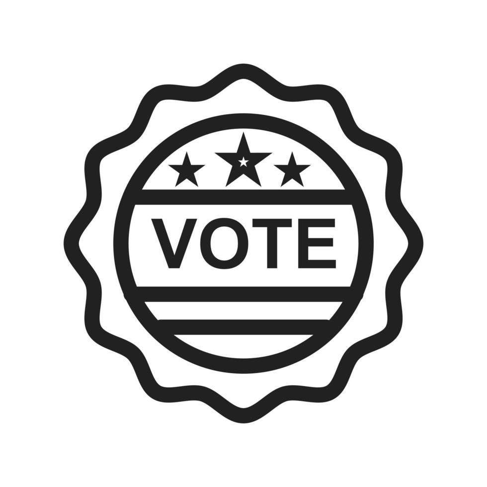 votare l'icona della linea di adesivi vettore