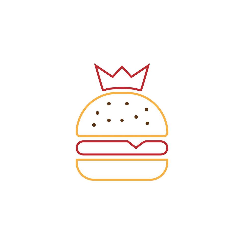 illustrazione moderna di arte di vettore del logo dell'hamburger. segno di hamburger