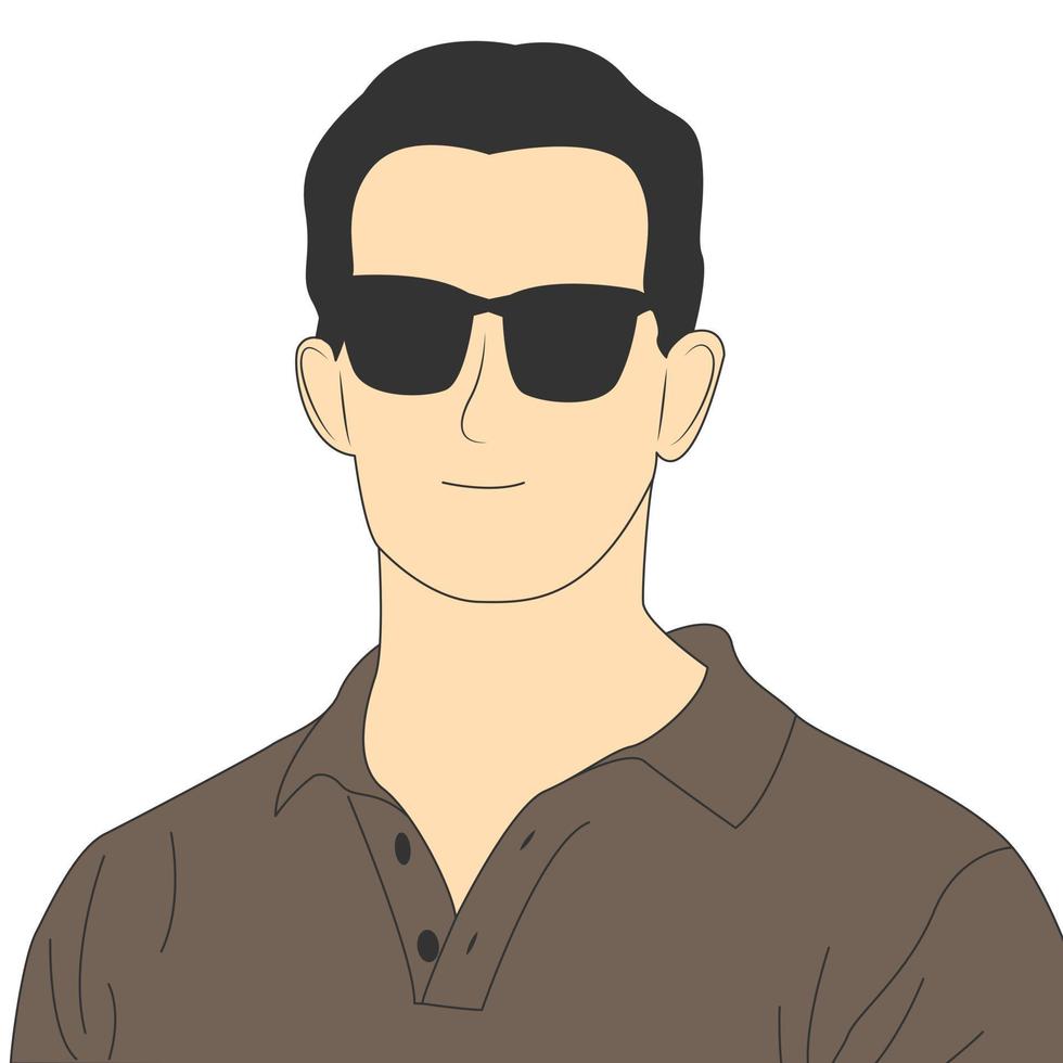 personaggio dei cartoni animati maschile che indossa occhiali da sole vettore