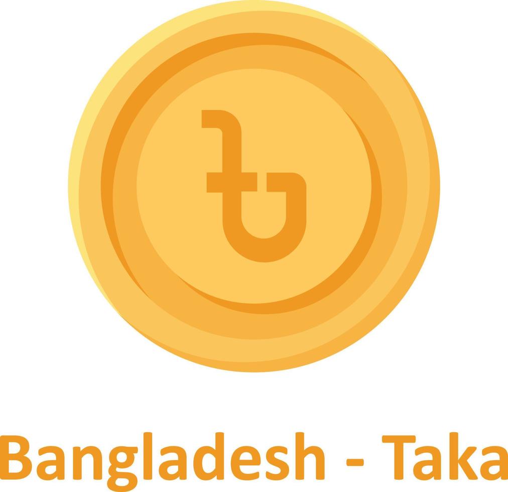 icona vettore isolato moneta taka del bangladesh che può facilmente modificare o modificare