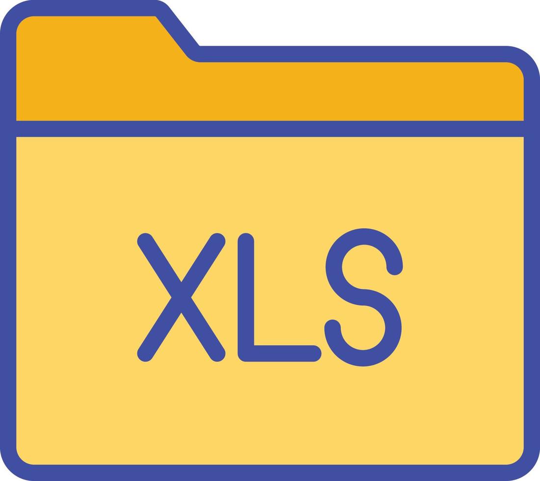 icona vettore isolato cartella xls che può facilmente modificare o modificare