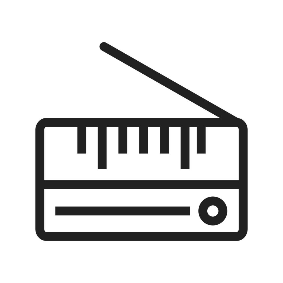 vecchia icona della linea del set radiofonico vettore