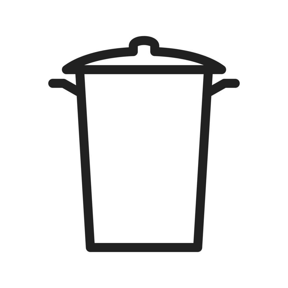 icona della linea del bidone della spazzatura vettore